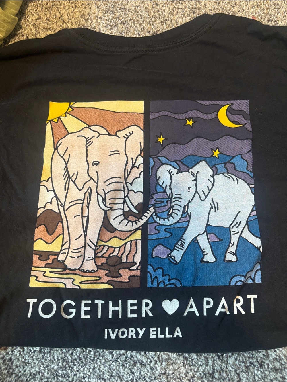 ivory ella Yellow-Beige and Light Blue Elephant Art Print